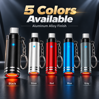 Mini briquet électronique USB Type-C pour téléphone avec capteur de souffle, briquet sans flamme pour porte-clés EDC