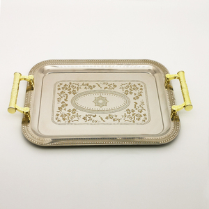 ステンレス鋼長方形皿 & プレート環境にやさしい花柄新スタイルフードトレイ - Product Image 4