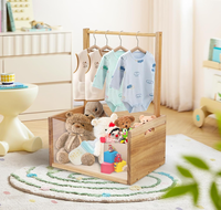 Panier cadeau en bois polyvalent pour bébé avec poignée
