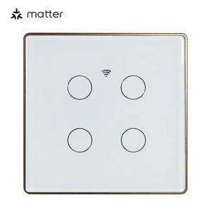 Commutateur WIFI intelligent 86 EU UK Standard, le commutateur intelligent de la série Matter avec cadre en alliage d'aluminium prend en charge Homekit Alexa <span class=keywords><strong>Google</strong></span> <span class=keywords><strong>home</strong></span> - Product Image 2