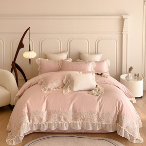 Bán Chạy Tấm Ga Trải Giường Thêu Màu Trắng Sang Trọng Cotton 100% Bộ Ga Trải Giường Chăn Mền Kích Thước Đầy Đủ Cao Cấp Thoáng Khí - Product Image 4