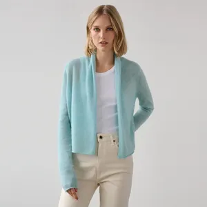2023 עיצוב אופנה חדש צמר שרוולים ארוכים לסרוג קשמיר מוצק סוודר קשמיר לנשים