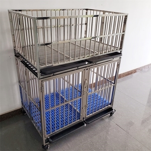 Çift katmanlı özelleştirilebilir katlanabilir kafes köpek tekerlekler ile ev gibi paslanmaz çelik köpek kulübesi kafesleri metal xxl - Product Image 5