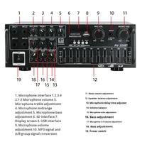 Çok Satan Yüksek Güçlü 2 Kanallı Ev Amfisi 12V 220V EQ Ekolayzırlı Çift Kullanımlı Araba ve Dış Mekan Karaoke Çin Malı