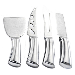 DF01 Juego de 4 Cuchillos para Queso de Acero Inoxidable, Rallador de Parmesano y Cuchillo Serrado para Queso Blando para Bandejas - Product Image 1