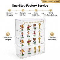 Présentoir de collection portable moderne multi-niveaux en acrylique pour figurines de mascotte, mini-trophées et objets de sport
