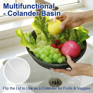 Cubierta plegable de silicona ventilada para microondas, protector contra salpicaduras para alimentos con bandeja, tapa protectora y colador de cocina - Product Image 3