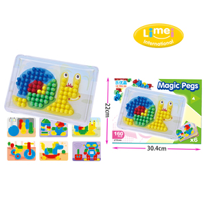 Clou <span class=keywords><strong>champignon</strong></span> en plastique de puzzle de bricolage, fournisseur de puzzle de chevilles magiques, jouets éducatifs de panneau perforé - Product Image 1