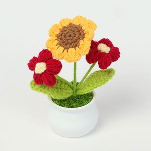 Maceta de Girasol de Lana Hecha a Mano, Pequeño Bonsái para Decoraciones de Fiestas, Graduaciones, Día del Padre, Día de la Madre - Product Image 4