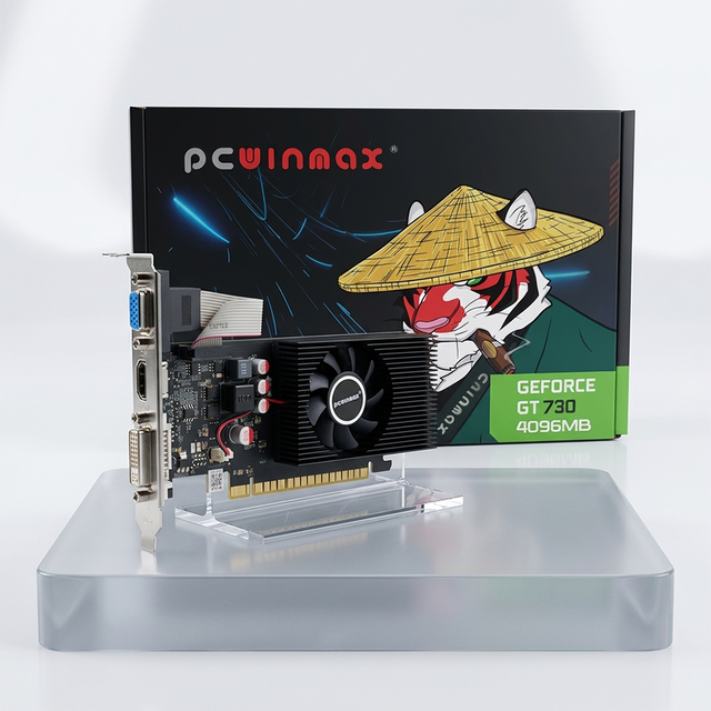 PCWINMAX Geforce GT730 2GB/4GB GDDR3/GDDR5 PCI Express 3.0 X16 Low-Profile GPU Graphics Card VGA//DP/HD/DVI Outputs Optional