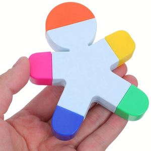 Stylo surligneur personnalisé en forme humaine, multicolore, fournitures de bureau, cadeau pour les salons professionnels - Product Image 4