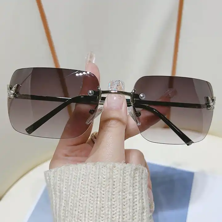 Female Fashion Clear Oculos De Sol Vintage Square Sunglasses Women