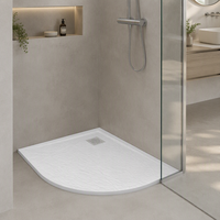 Base de douche en pierre artificielle moderne blanche antidérapante 800 x 800 avec installation facile et garantie de 5 ans pour salle de bain