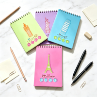 Carnet à spirale A5 avec couverture en PP, 80 feuilles, couverture rigide personnalisée à ouverture verticale pour étudiants, feuilles détachables, vente en gros