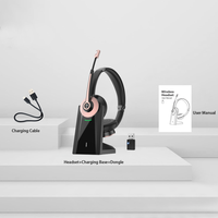 Casque sans fil supra-auriculaire à suppression de bruit avec clé USB pour Zoom Skype Teams Office Meetings Call Center