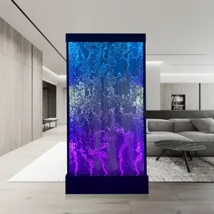 Panneau mural acrylique à bulles d'eau d'aquarium océanique rougeoyant de haute qualité avec lumière LED pour la décoration de la maison et de l'hôtel