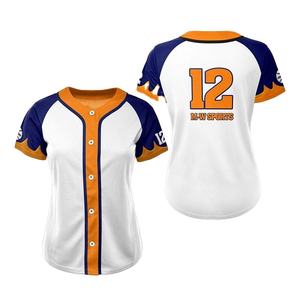 Uniforme de Béisbol Personalizado Azul y Blanco para Mujer, Ropa Deportiva Sublimada, Pantalones Cortos Lisos, 100% Poliéster - Product Image 1