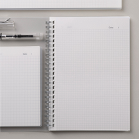 A5 A6 B5 couverture transparente PP carnet de notes grille lignes régulières Cornell grille points feuille intérieure carnet spirale