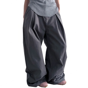 Wholesale Fashion Casual Oversized <b>Jeans</b> <b>Men</b> High Street Baggy Wash Gery Layer Pintuck Straight Maxi Pants Woven Weave Dark Wash - Product Image 3