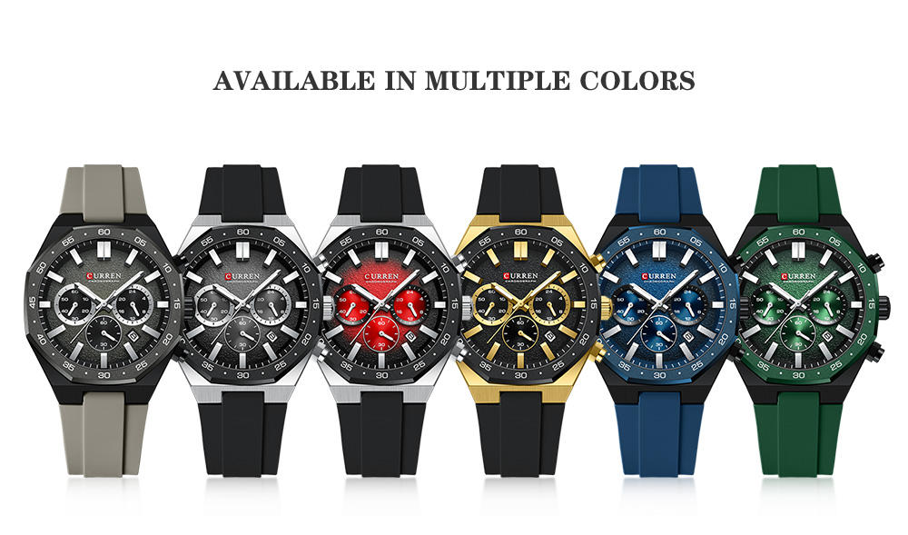 Curren *出品 CURREN 8489 Chronograph - Luminous Hands, Waterproof Watch