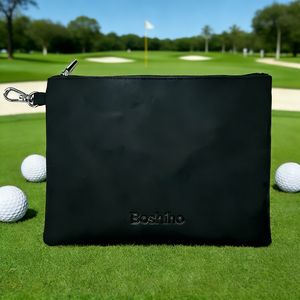 Pochette en cuir véritable Boshiho pour balles de golf, étui de rangement premium pour objets de valeur de golf, sac de rangement pour accessoires de golf - Product Image 1
