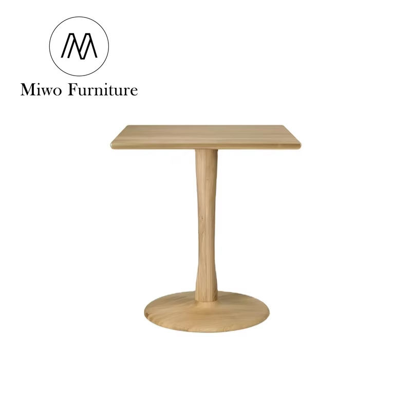 Bistro Oak Solid Wood Round Table Coffee Table Nordic Simple Modern Style  Restaurant Small Size Reception Hotel Lobby Table