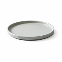 Assiette Ronde Plate en Mélamine Écologique Gris Mat Incassable Compatible Lave-Vaisselle 50 Pièces pour Restaurant Hôtel Fête