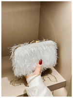 Sacs de soirée faits à la main pour femmes couverture de plumes de texture de Dacron avec pochette rigide de conception sensorielle