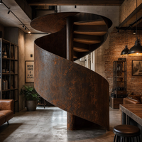 Luxuriöse Innenwendeltreppe für Premium-Apartments mit Kompaktem Vertikalem Layout und Maßgefertigten Stufenmaterialien