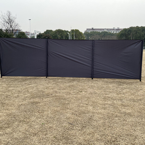 Cortavientos para senderismo al aire libre, accesorio mejorado de 3 secciones, resistente al agua, poliéster, <span class=keywords><strong>plegable</strong></span>, Pvc, pantalla de viento, para acampar, color gris - Product Image 1