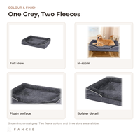Canapé-lit pour animaux de compagnie avec surface en tissu pelucheux, base antidérapante amovible et housse lavable OEM/ODM pour distributeurs et marques de distributeurs privés