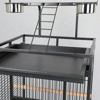 Grande cage à oiseaux en fer forgé de 63 pouces de hauteur, construction solide avec plateau de jeu, grande volière avec support pour calopsitte, ara