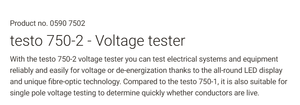 Testo 750-2 0590 7502 Détecteur de tension et de continuité de circuit pour électriciens - Product Image 5