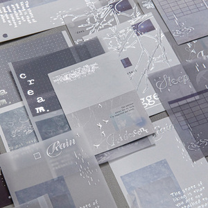 10 pièces de notes gaufrées par paquet, avec le matériau créatif de marquage à chaud argenté de la série Plain Shadow Realm - Product Image 2