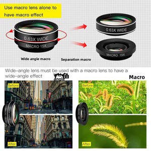 Kit d'objectifs universels 10-en-1 HD Fisheye Grand Angle Macro à clipser pour smartphone, idéal pour la photographie en extérieur - Product Image 3
