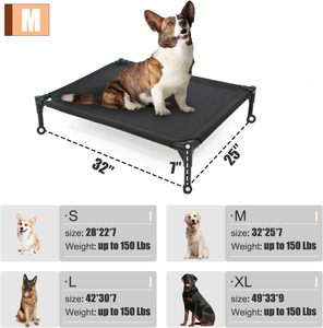 Hamaca plegable elevada con fondo de Textilene, cama para perros y gatos, tela de poliéster Oxford con estampado Floral para acampar - Product Image 5