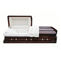 Cercueil en chêne de style américain pour adultes avec options personnalisables, garantie 1 an, accessoires de cercueil pour enterrement et crémation
