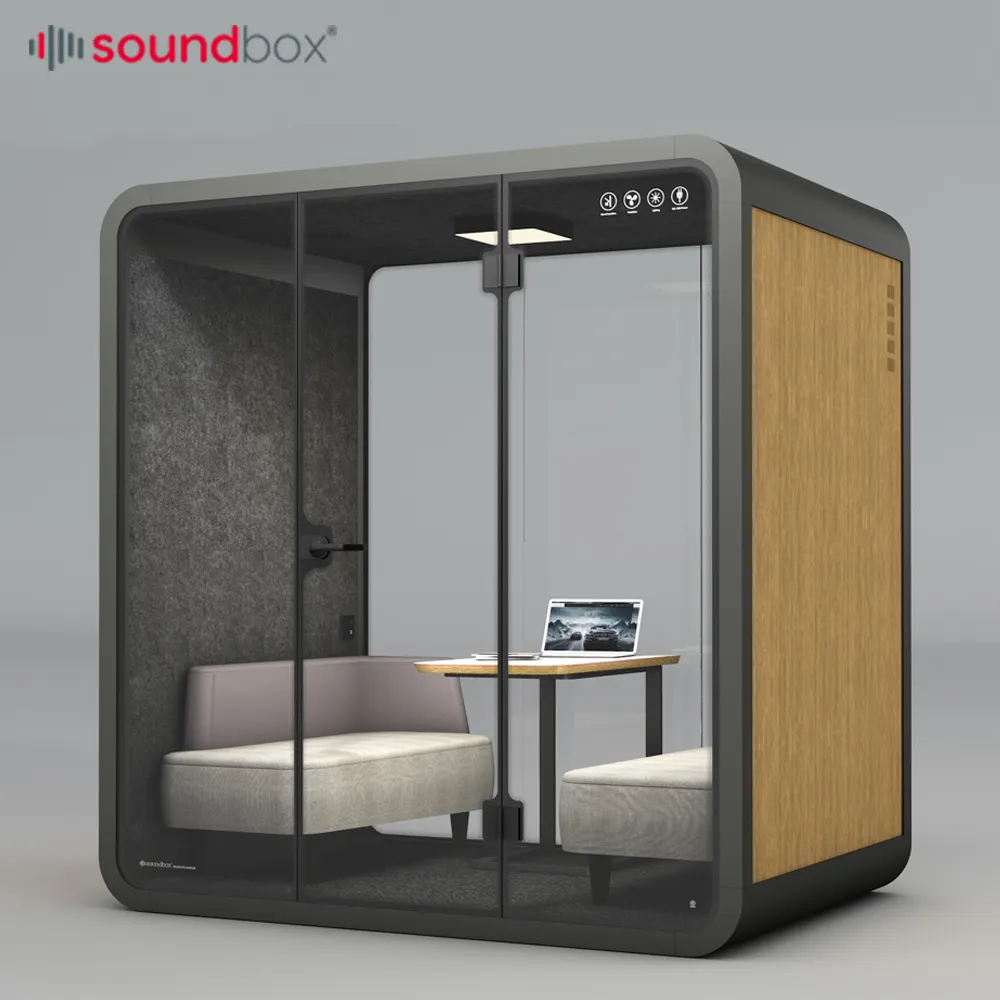Kedap suara Booth Soundbox kantor kotak pertemuan besar bergerak pertunjukan Stan lampu Strip kantor kedap suara kabin
