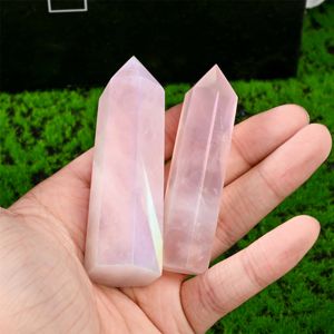 Torre de Cuarzo Rosa Pulido Aura Pink al por Mayor, Cristal Transparente Estilo Feng Shui Vintage para Regalos y Decoración del Hogar - Product Image 5