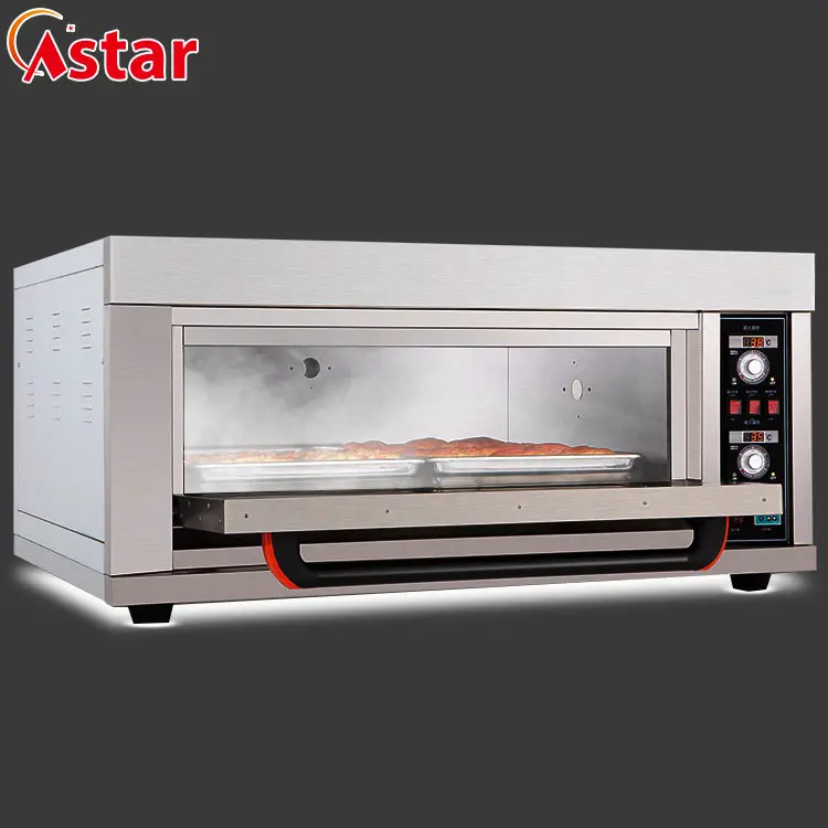 Astar fabricante horno industrial máquina de cocción de gas solo cubierta 2 bandejas de panadería horno de pan