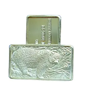 Vente en gros de lingots d'ours en argent pur 2.5 grammes originaux C49