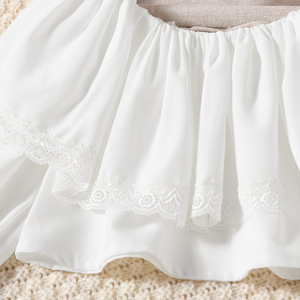 Vêtements pour enfants en gros printemps-automne 2023, hauts et pantalons en dentelle blanche, ensemble de 2 pièces pour filles - Product Image 4