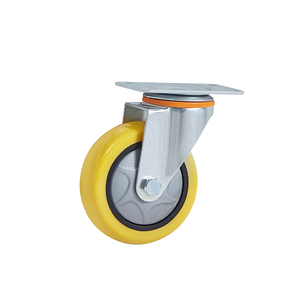 Desgaste pesado industrial da carga da placa superior resistente 4 rodas do rodízio do giro do poliuretano do plutônio da polegada 100 mm - Product Image 5