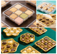 2 4 6 12 24 Boîte d'emballage en plastique transparent Macaron Inserts pour macarons Plateau à blisters avec boîtes transparentes