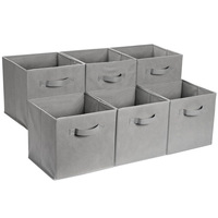 Moderne Carré En Aluminium Tissu Non-Tissé Pliable Durable Robuste 35L Boîte De Rangement Fournitures Pour La Maison Jouet Vêtements Organisateur