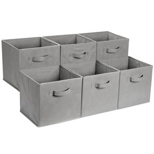 Modern kare alüminyum kumaş dokunmamış katlanabilir sürdürülebilir ağır 35L saklama kutusu ev malzemeleri oyuncak giyim organizatör - Product Image 5