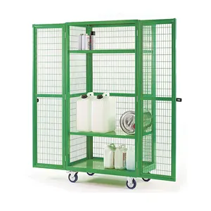 Hot Sale Warehouse Metal Storage Cage With Wheels