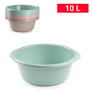 Vasca Rotonda per Lavaggio 10 L in Plastica Resistente Riutilizzabile per Organizzazione Domestica Colori Assortiti - Product Image 1