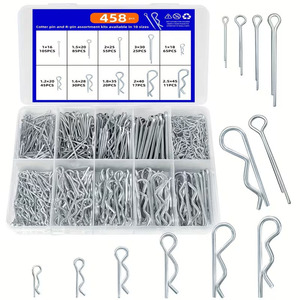 Baiguluo Cotter <b>Pin</b> R-Type <b>Pin</b> Set 458pcs Iron <b>Safety</b> <b>Pins</b> Standard GB51830 Grade A General Usage - Product Image 3