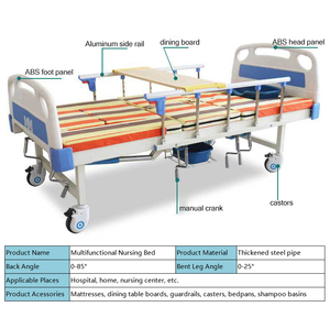 Usine en gros <span class=keywords><strong>acheter</strong></span> soins à domicile manuel multifonction hôpital médical lit de soins infirmiers - Product Image 2